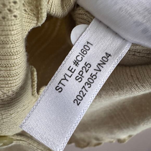 J. Crew Pointelle Short-Sleeve Knit Cardigan Top Green XS CI601 New - Picture 6 of 7